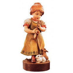 Mini scultura Fanciulla con sassofono in legno