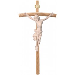 Corpo di Cristo su croce curva chiara - naturale