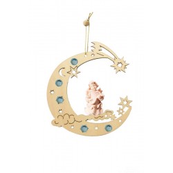 Crescent moon with angel - natural