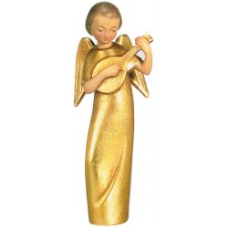Modern Style Angel with Mandolin - Wood golden with gold leaf