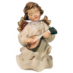 Engel mit Mandoline aus Ahorn - Bemalt