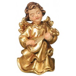 Engel mit Mandoline aus Ahorn - Holz Blattgold vergoldet