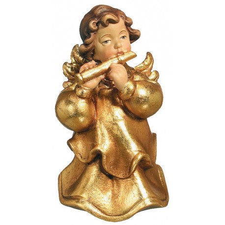Holz Engel der Musiker mit Querflöte aus Holz - Holz Blattgold vergoldet