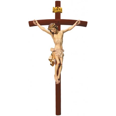 Body of Jesus Christ on Curved dark brown - White cloth