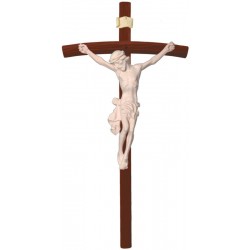 Corpo di Cristo su Croce curva scura - naturale