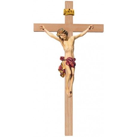 Crucifix Body of Christ on Straight Cross - Red cloth
