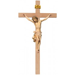 Kruzifix mit Christuskörper auf geraden Balken - Weißes Tuch