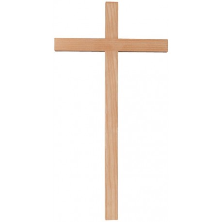 Kreuz mit geradem Balken aus Eschenholz - Natur