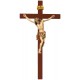 Corpo di Cristo su croce dritta di legno - drappo dorato