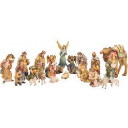 Nativity set 24 Pieces without Stable wood - color
