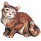 Sitzende Katze aus Holz Krippenfigur - lasiert