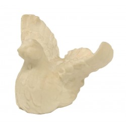 Dove with Open Wings wood carving - natural