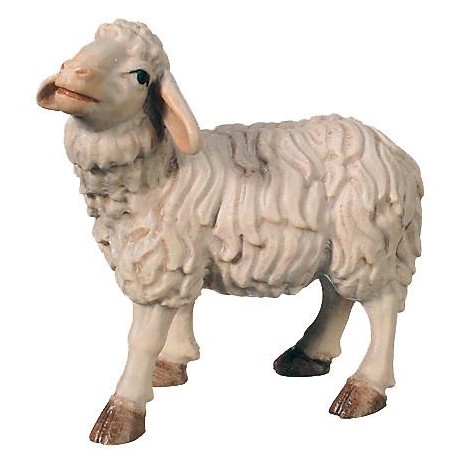Stehendes Schaf aus Ahornholz - mit Ölfarben lasiert
