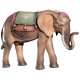 Elefant mit Sattel und erhobenem Rüssel - mit Ölfarben lasiert