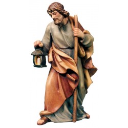 Der heilige Joseph hält eine Laterne - mit Ölfarben lasiert