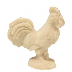 Cock carved in wood - natural