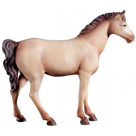 Cavallo bianco scolpito in legno - colorato a olio