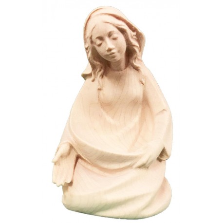 Mary wood carved nativity set - natural