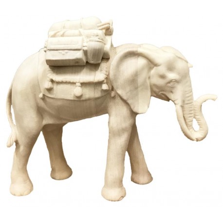 Elefante in piedi di legno - naturale