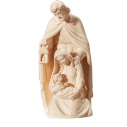 Holy Family in Baroque Style carved in wood - natural