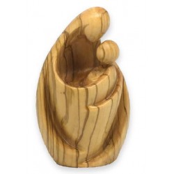 Madonna with Child modern wood carving - olive wood