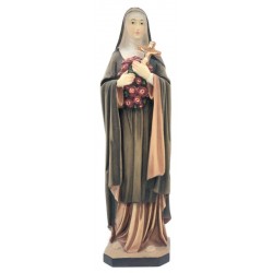 St. Therese of Lisieux with Roses and Crucifix wood carved - painted