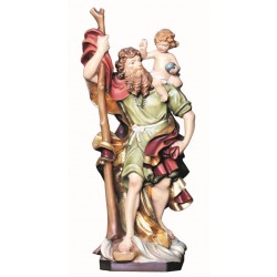 Saint Christopher wood carved - color