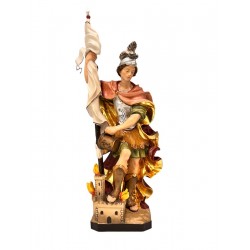 Saint Florian with Flag, wood carved - color