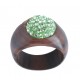 Ring wood Green | wood Grain Swarovski Crystals Ring