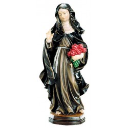 Saint Adelgund with Book wood carved statue - color