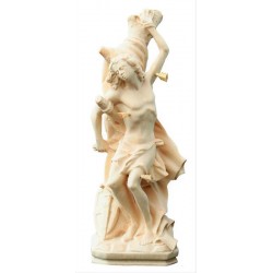 Saint Sebastian wood carved statue - natural
