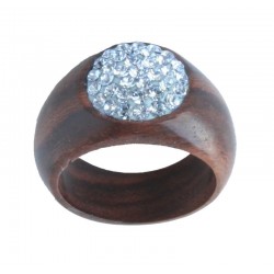Ring wood with Aquamarine Crystals | Wooden Jeweler