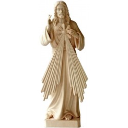 Wood Divine Mercy of Jesus Christ wood carved statue - natural