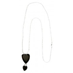 Halskette mit Herz aus Nussbaumholz und Swarovski