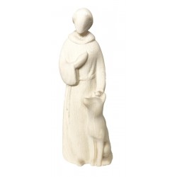 Saint Francis in modern style in wood - natural