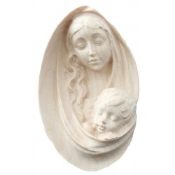 Relief Madonna in wood - natural
