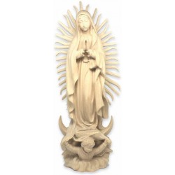 Our Lady of Guadalupe in wood - natural