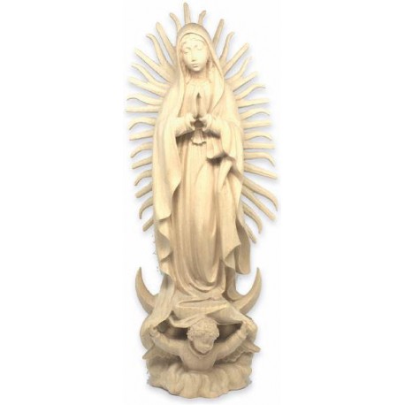 Madonna di Guadalupe in legno - naturale