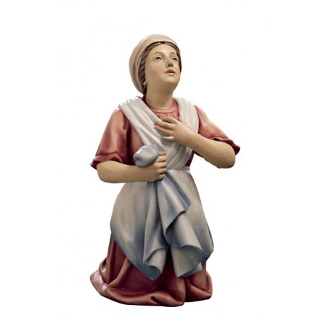 Bernadette aus Ahornholz geschnitzt und handbemalt - Dolfi Marienfigur - mit Ölfarben lasiert