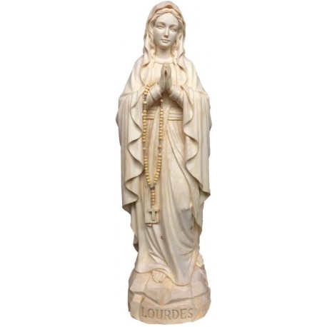 Statua Madonna di Lourdes di legno - naturale