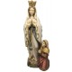 Madonna di Lourdes con corona e Bernadette di legno - colorato a olio