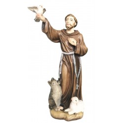 Heiliger Franziskus von Assisi aus Holz - mit Ölfarben lasiert