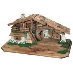 Handcrafted wooden hut for traditional cribs