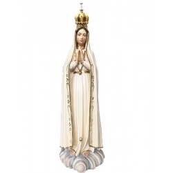 Madonna Fátima mit Krone aus Holz kaufen - lasiert
