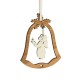Bell decoration olive wood with angel