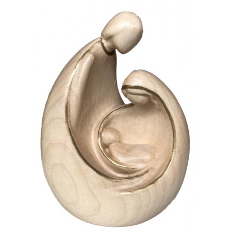 Nativity carved in Modern Style - Natural wood white with gold application