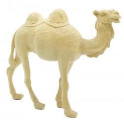 Camel carved in wood - natural