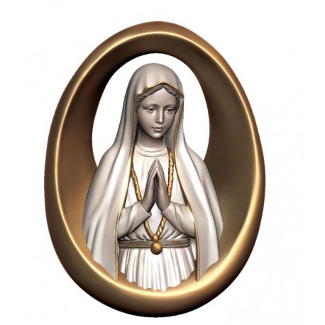 Relief Madonna of Fatima in wood - color