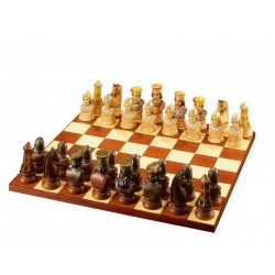 Figure in legno per scacco - colorato a olio