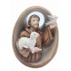Heiliger Franziskus Relief aus Holz - mit Ölfarben lasiert